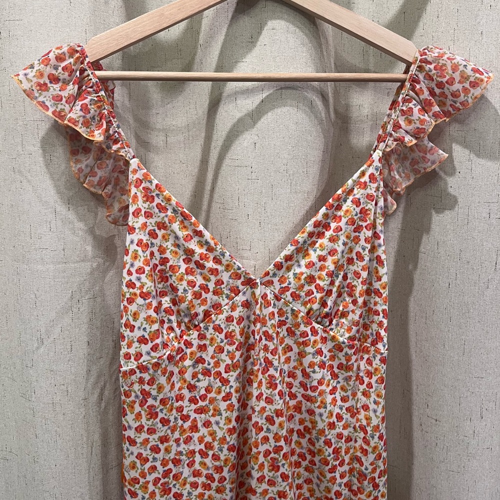 Zara Floral Print Ruffle Dress S